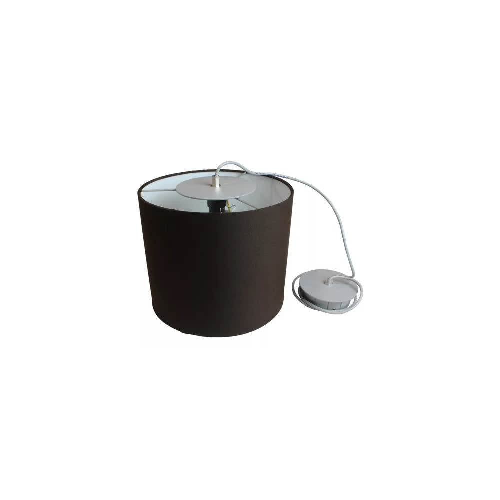 Lámpara Colgante Pantalla de Tela Redonda Café